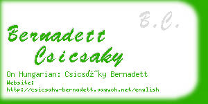 bernadett csicsaky business card